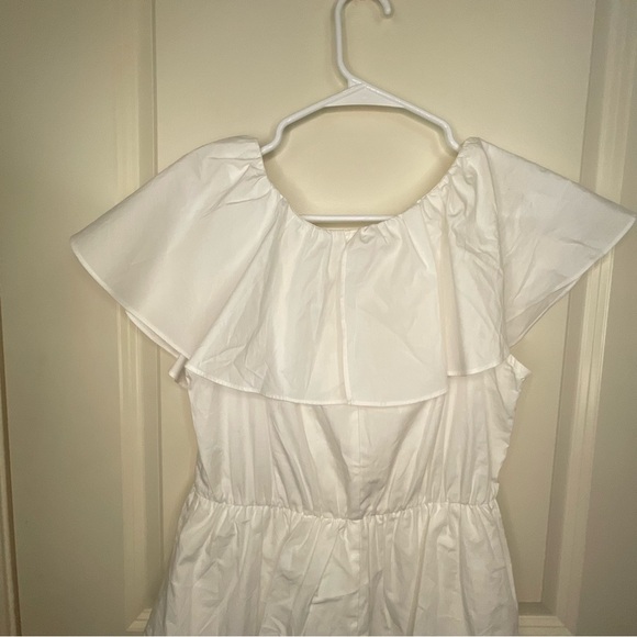 A New Day Mini Dress White Ruffle Multi Tiered Flutter Short Sleeve - Picture 12 of 17